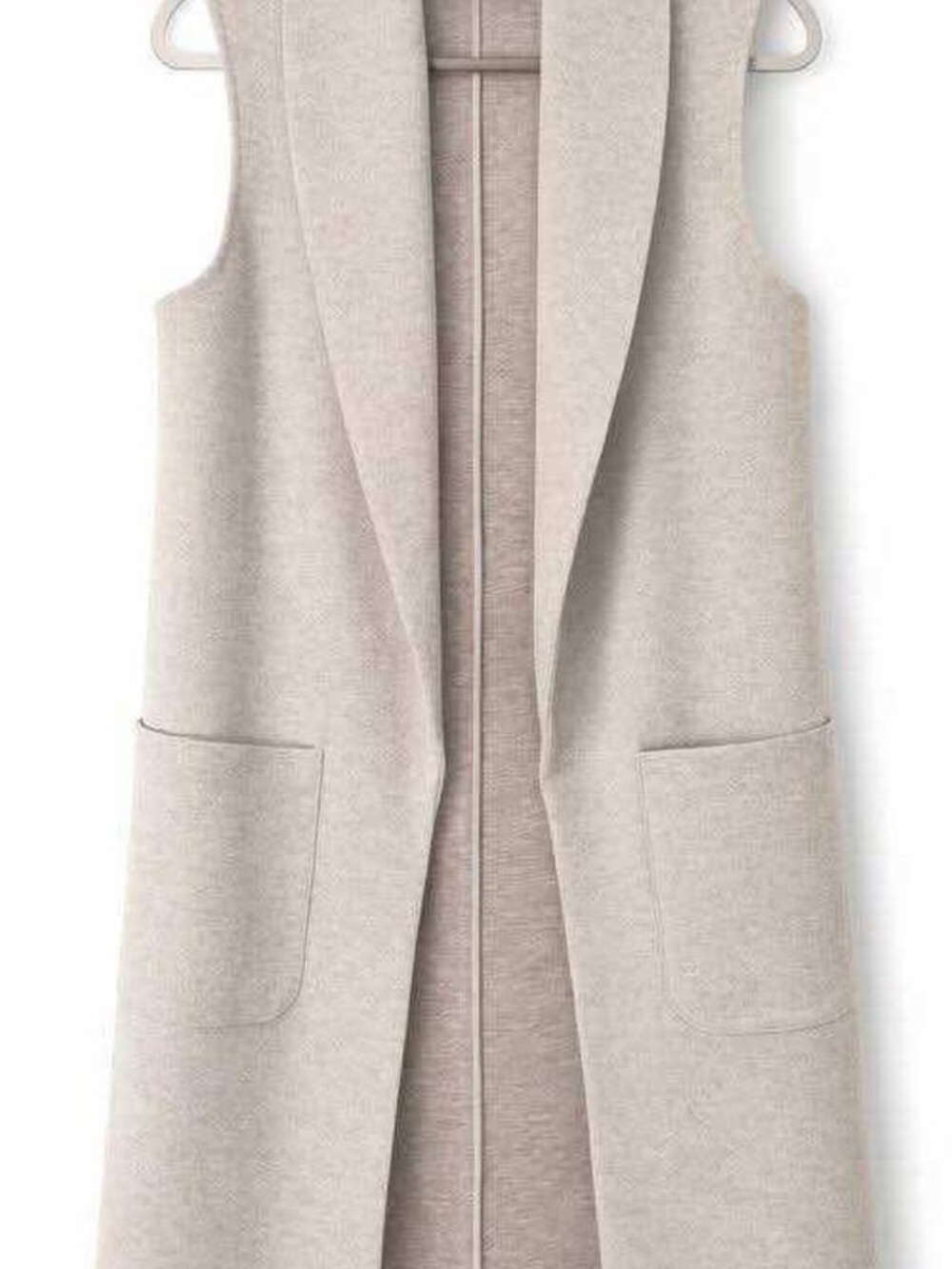 Joie Soft Greige Sleeveless Open-Front Long Vest